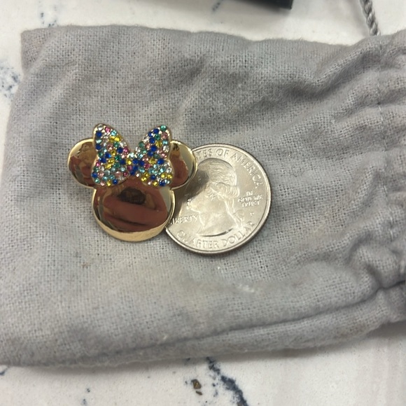 Disney x BaubleBar Gold Mickey Necklace and matching earrings - Picture 7 of 7